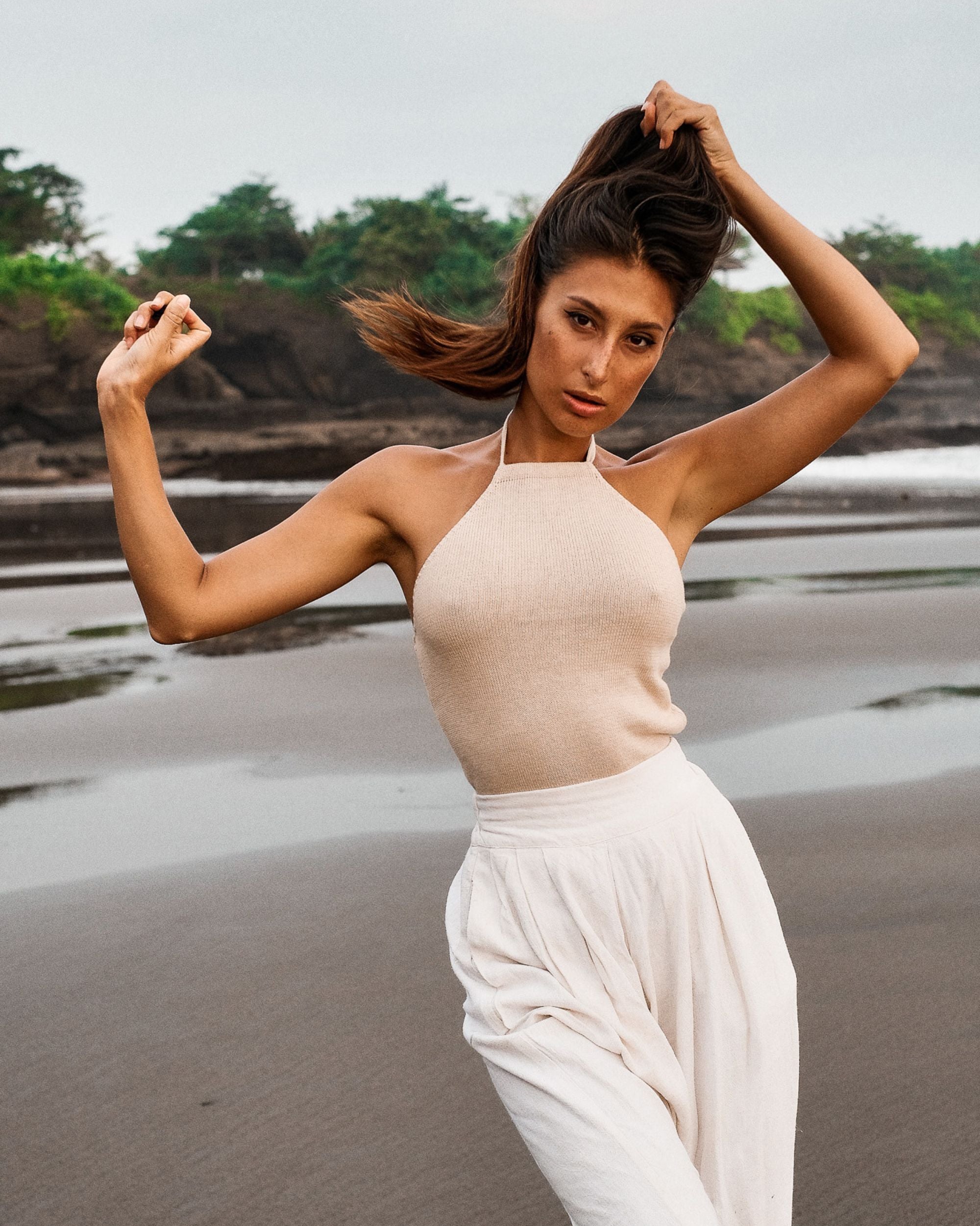 Octa Halter Neckline Top Knitted Cotton